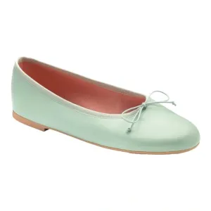49788 - Green Summer Leather Teens Bow Shoe