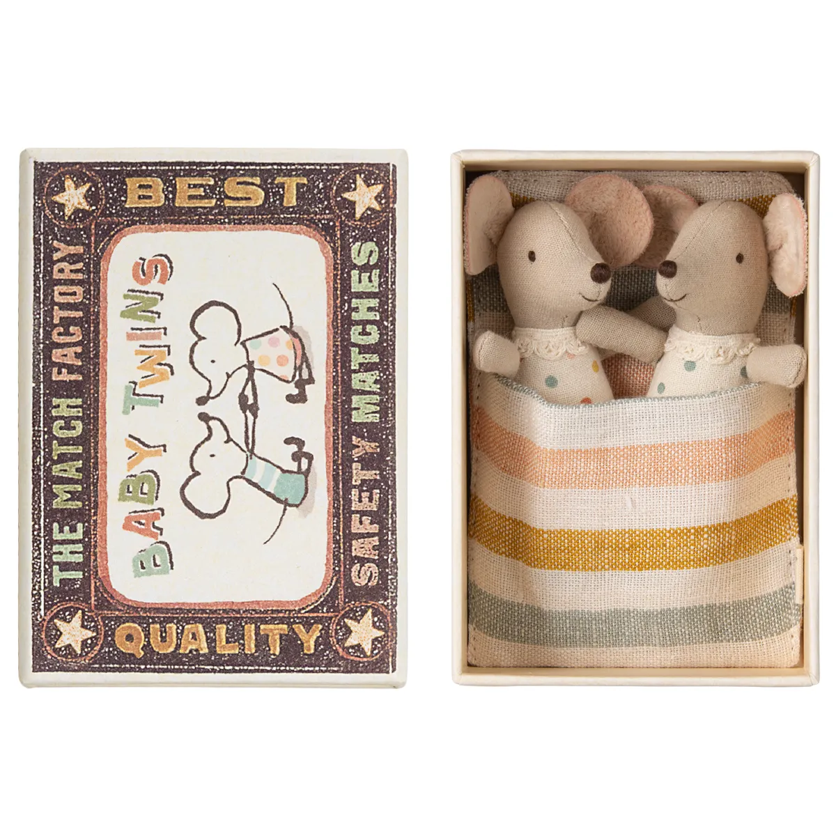 Baby Mice Twins in Box - Polka Dots