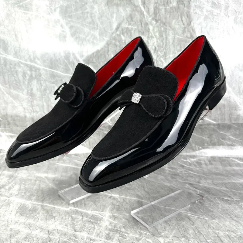Bowtie Dress Black Patent Leather Loafers