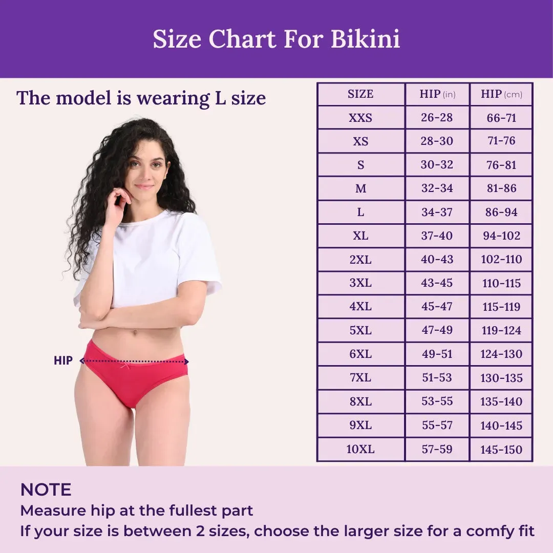 BrZee Bikinis | Lightweight Cotton-Elastane Fabric | Super Stretchy For Comfort | No Visible Panty Lines | Pack Of 6