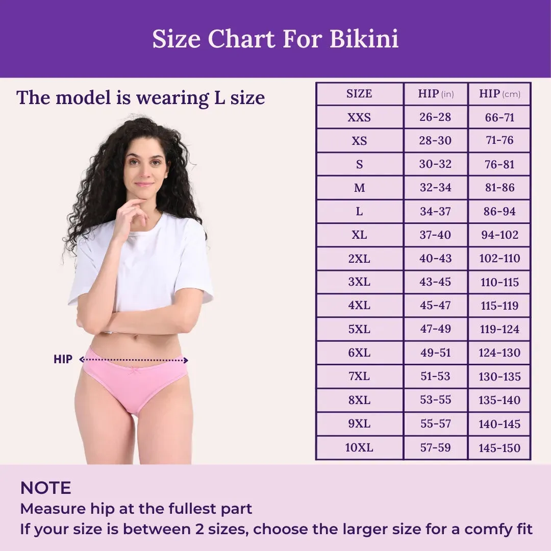 BrZee Bikinis | Lightweight Cotton-Elastane Fabric | Super Stretchy For Comfort | No Visible Panty Lines | Pack Of 6