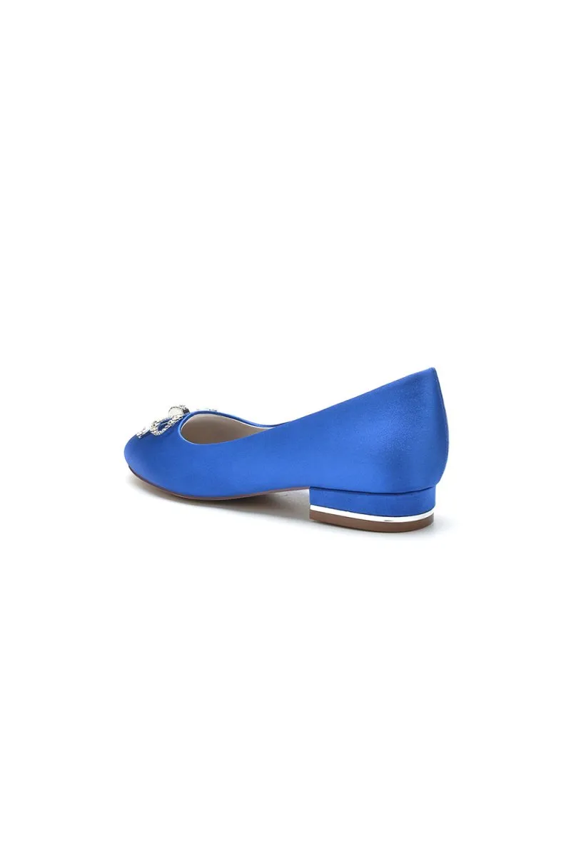 Crystal Bow Round Toe Flats
