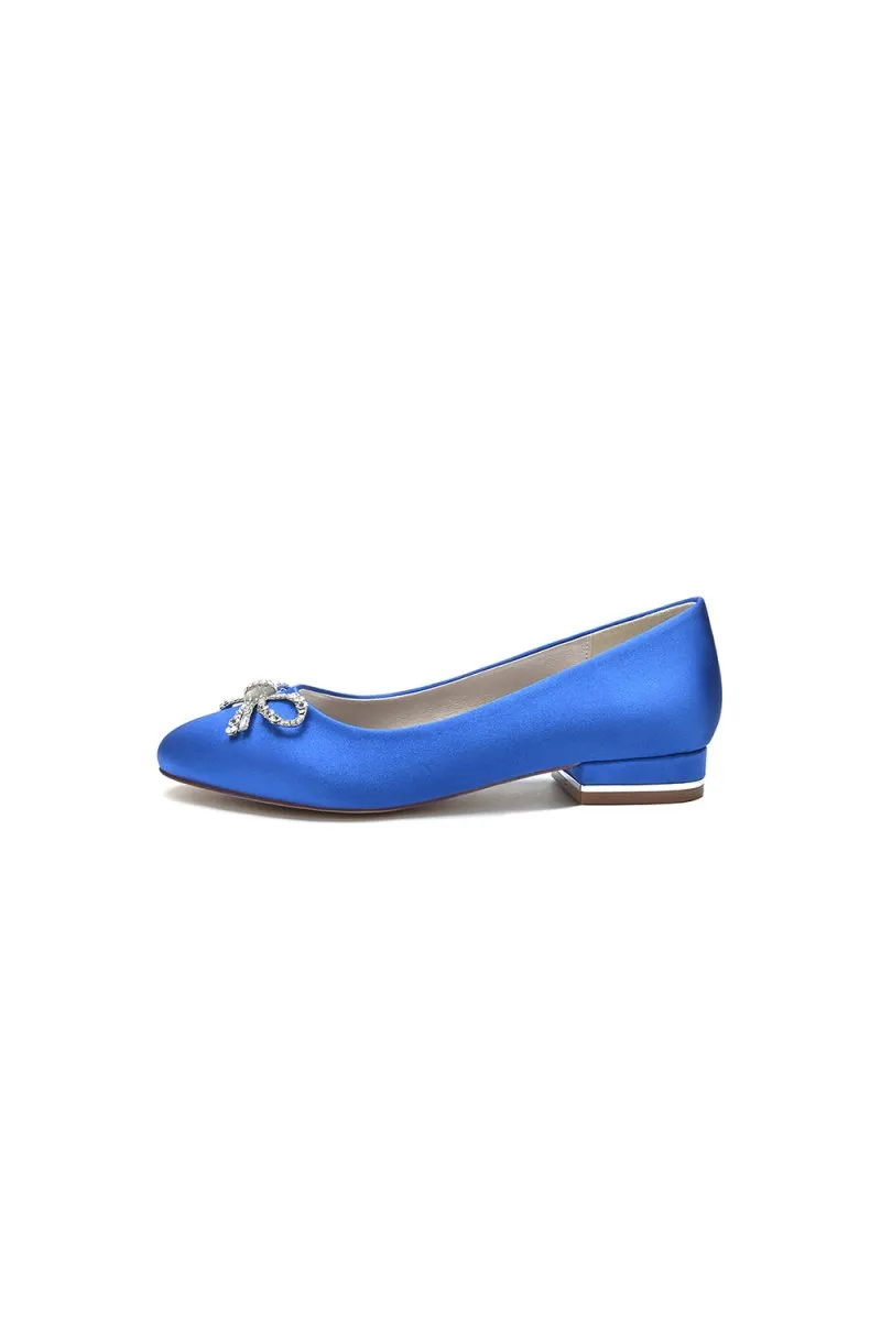 Crystal Bow Round Toe Flats