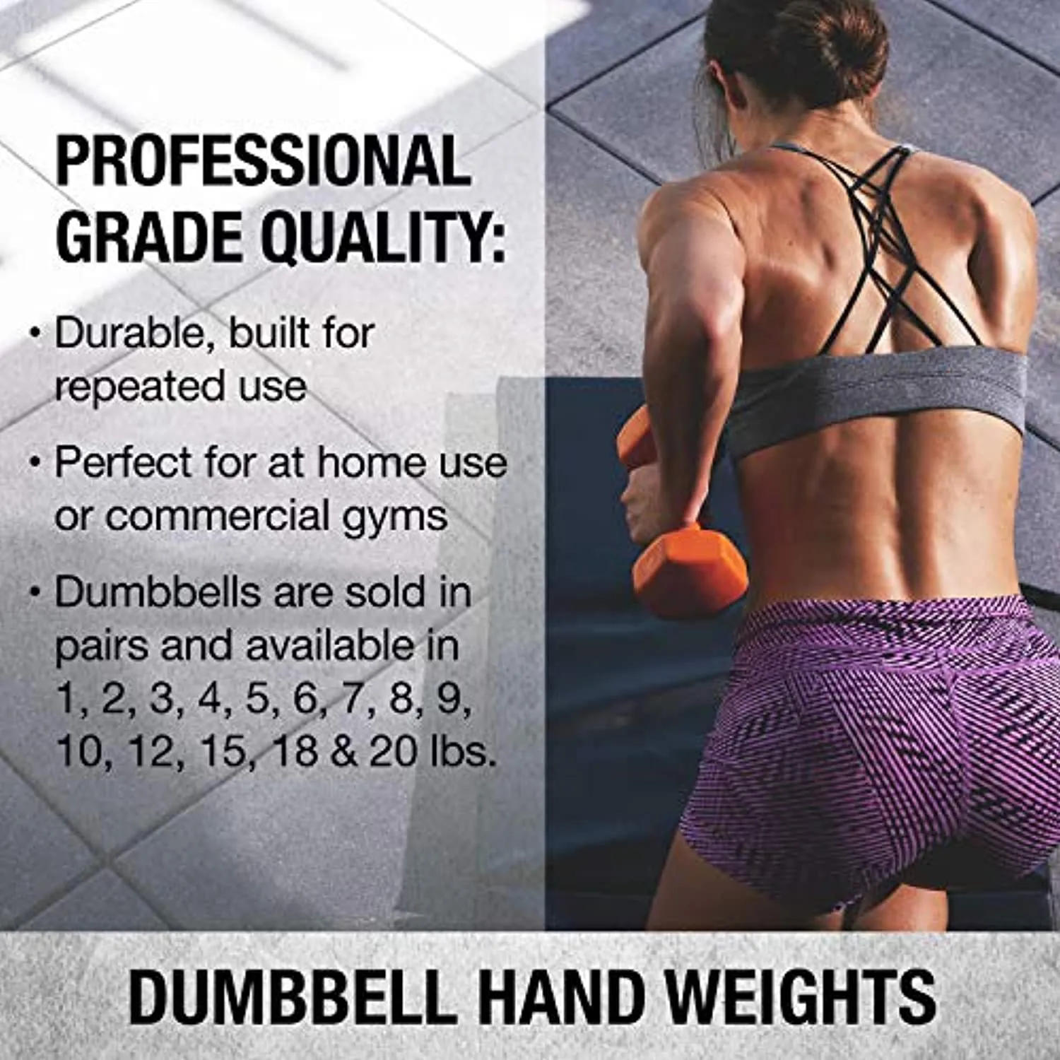 Dumbbells Hand Weights Set of 2 - Vinyl Coated Exercise & Fitness Dumbbell for Home Gym Equipment Workouts Strength Training Free Weights for Women, Men (1-10 Pound, 12, 15, 18, 20 lb)