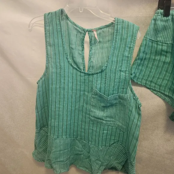 Free People Women's Annabelle Short Set In Kelly Green Combo SZ S