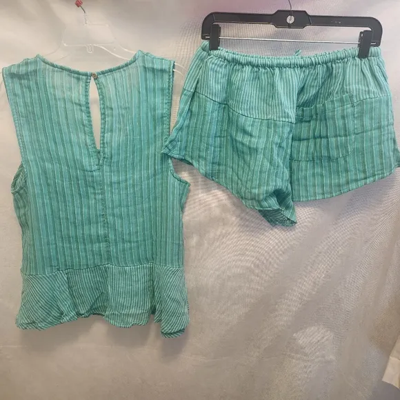 Free People Women's Annabelle Short Set In Kelly Green Combo SZ S