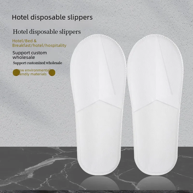 Hotels and guesthouses disposable slippers B&B thickened non-woven slippers high foam slippers manufacturers spot wholesale environmental protection