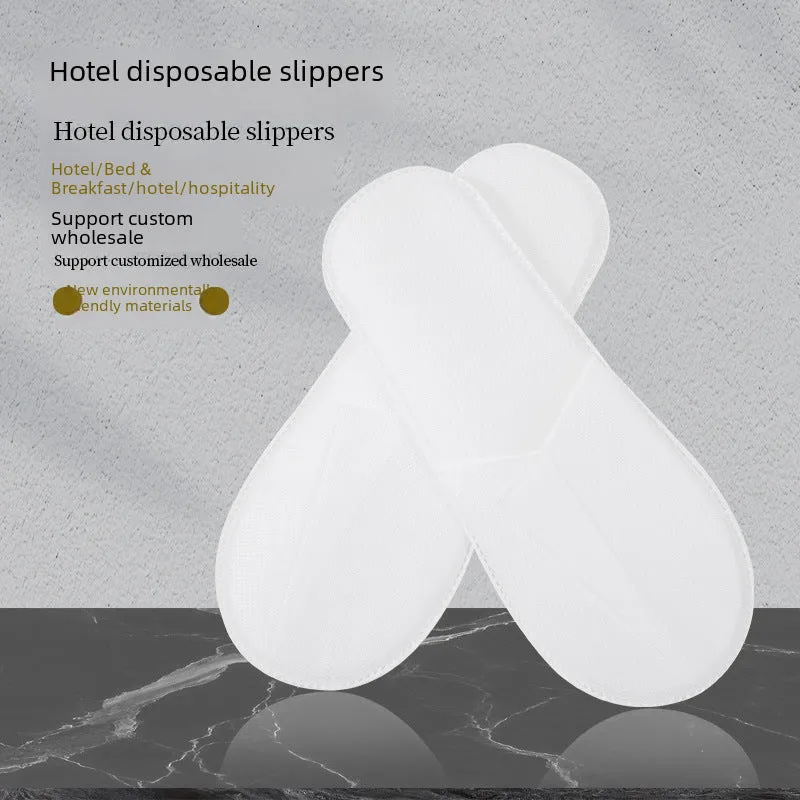Hotels and guesthouses disposable slippers B&B thickened non-woven slippers high foam slippers manufacturers spot wholesale environmental protection