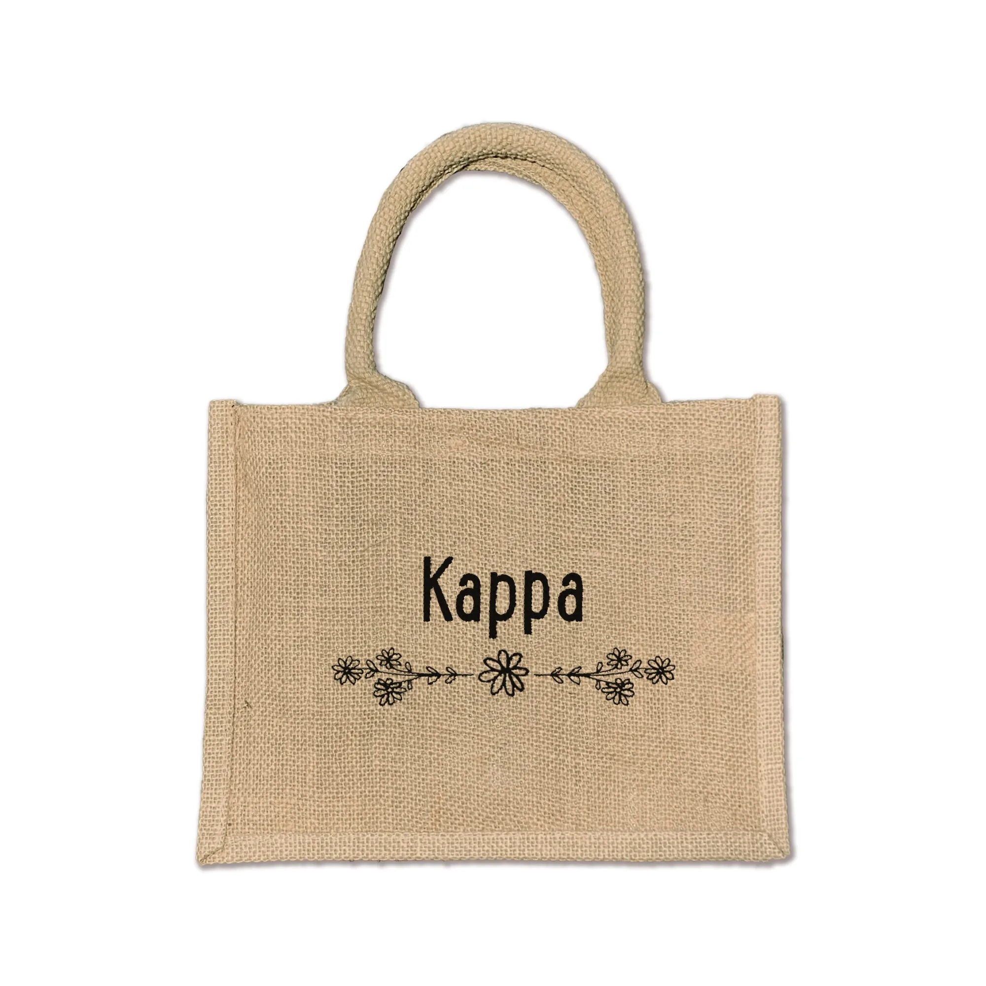 Kappa Kappa Gamma  Floral Burlap Sorority Tote Bag – Perfect for Greek Life and College