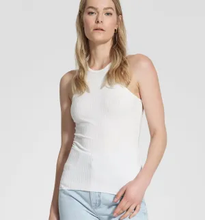 Luxe Rib Cutaway Tank - White