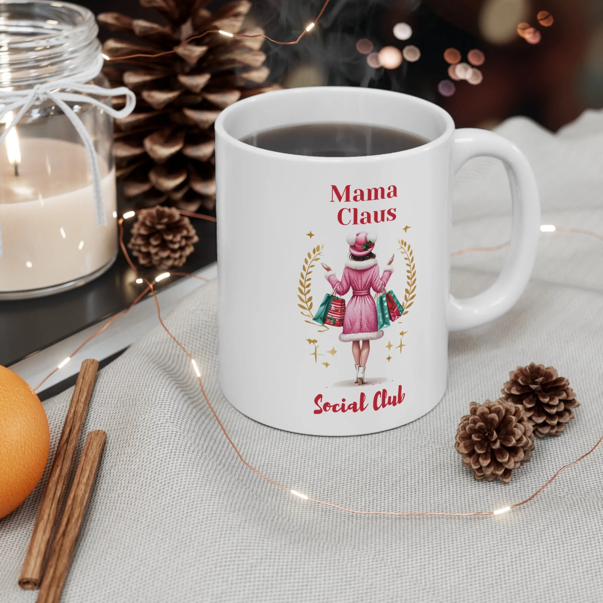 Mama Claus Social Club Christmas Coffee Mug