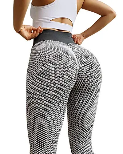 Memoryee Women's Ruched High Waist Yoga Pants Running Butt Lifting Slim Leggings/#2 Grey/M