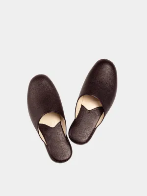 Men's slippers brown Model 1206 Flotar Leather