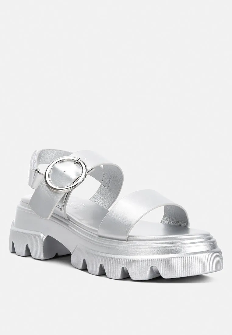 Metallic Chunky Sandals By Ruw