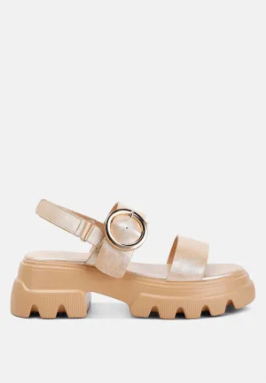 Metallic Chunky Sandals By Ruw