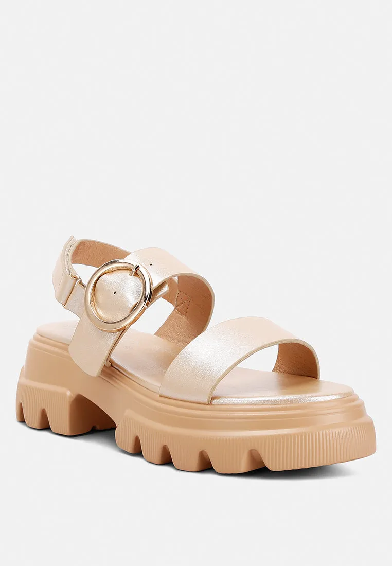 Metallic Chunky Sandals By Ruw