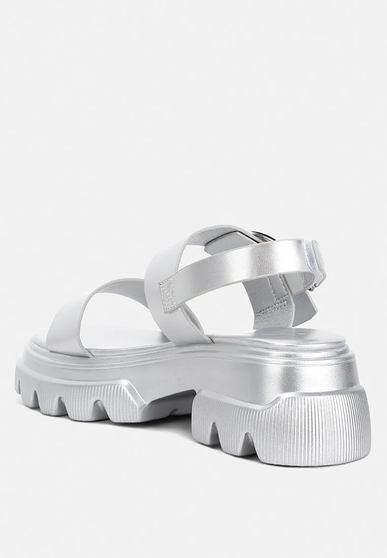 Metallic Chunky Sandals By Ruw