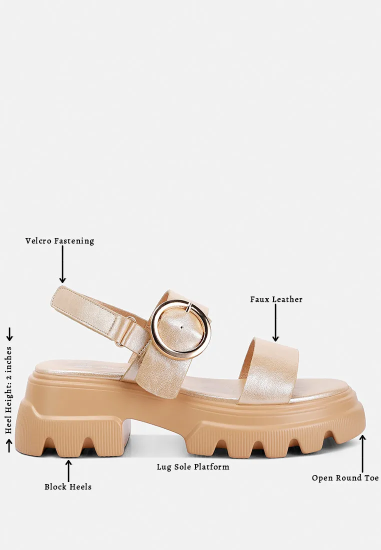 Metallic Chunky Sandals By Ruw