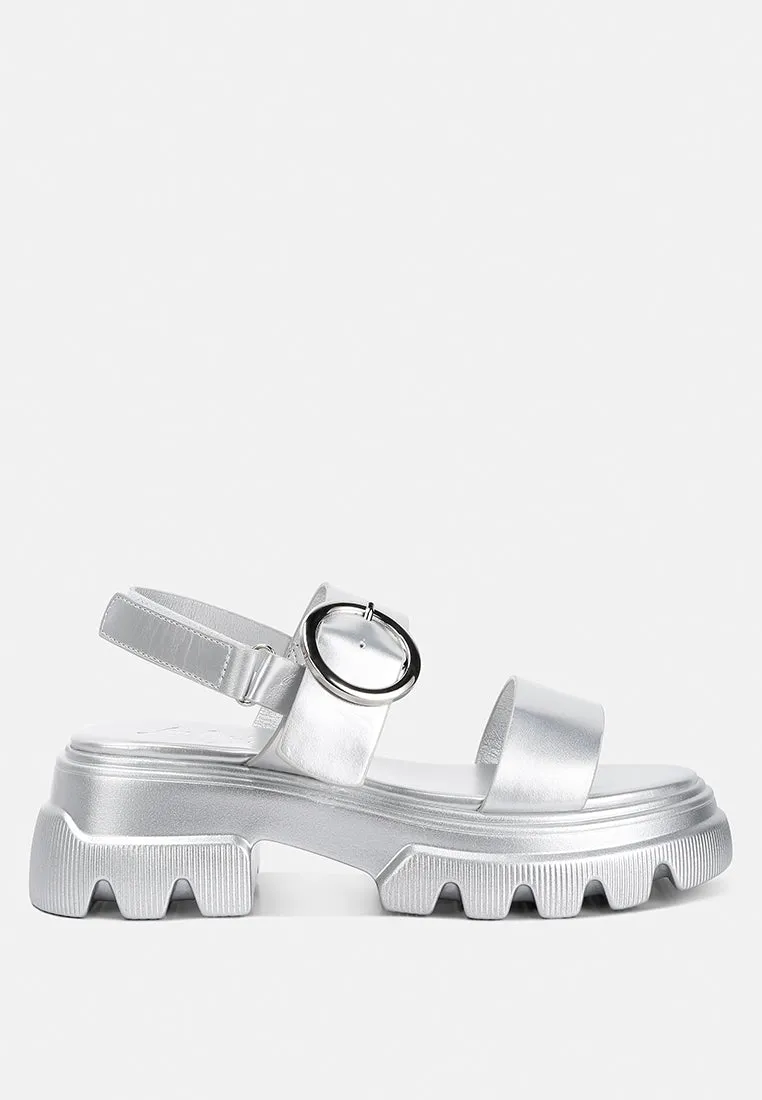 Metallic Chunky Sandals By Ruw