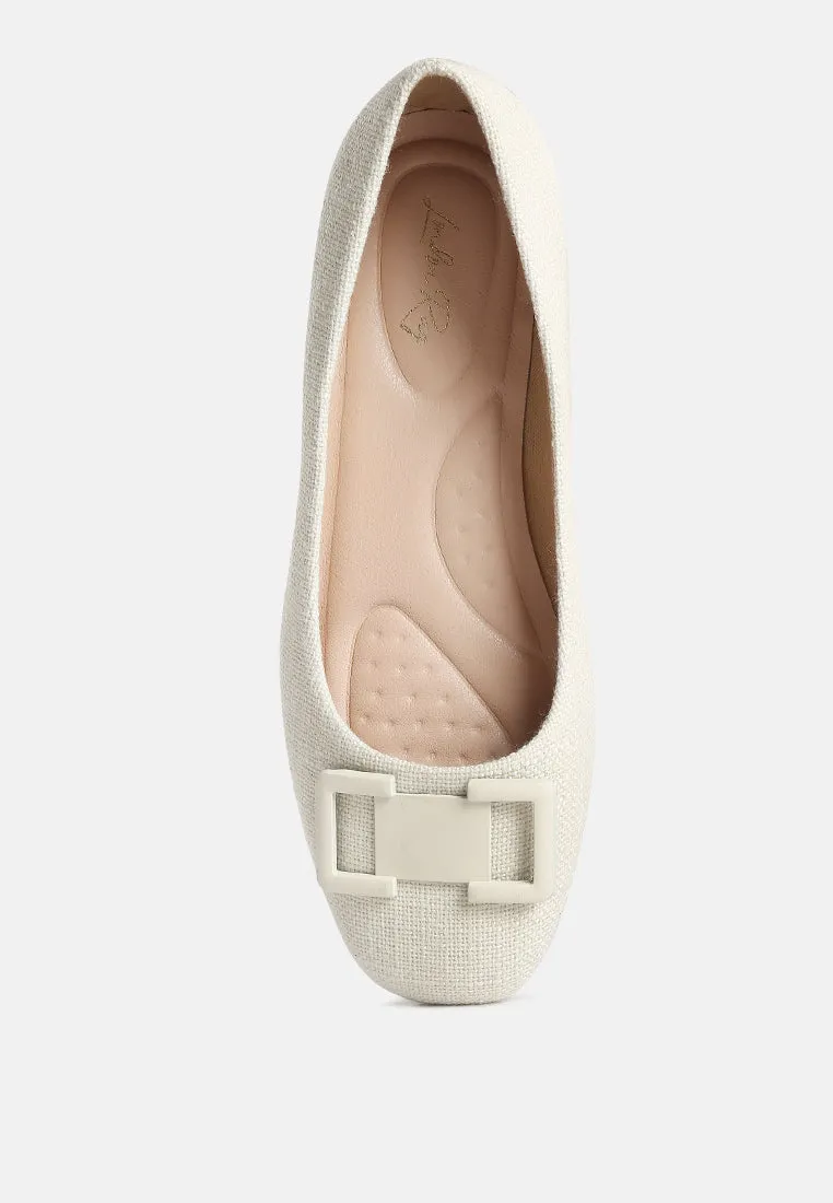Nek Embellished Flat Ballerinas By Ruw