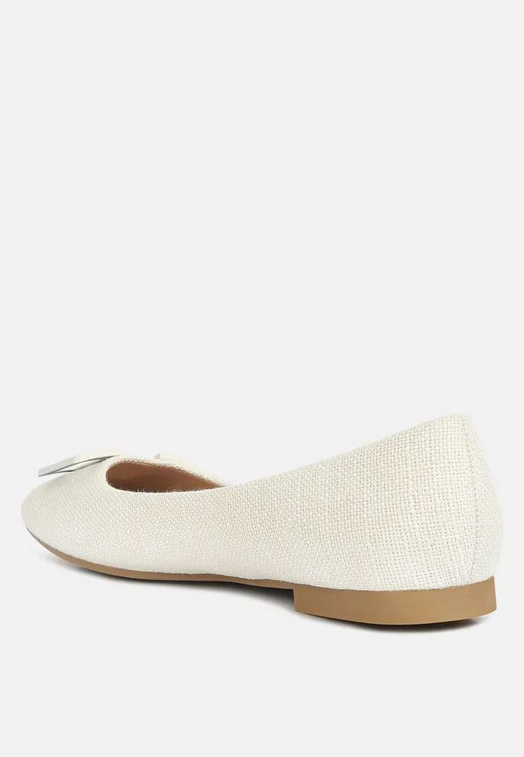 Nek Embellished Flat Ballerinas By Ruw