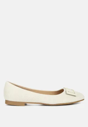 Nek Embellished Flat Ballerinas By Ruw