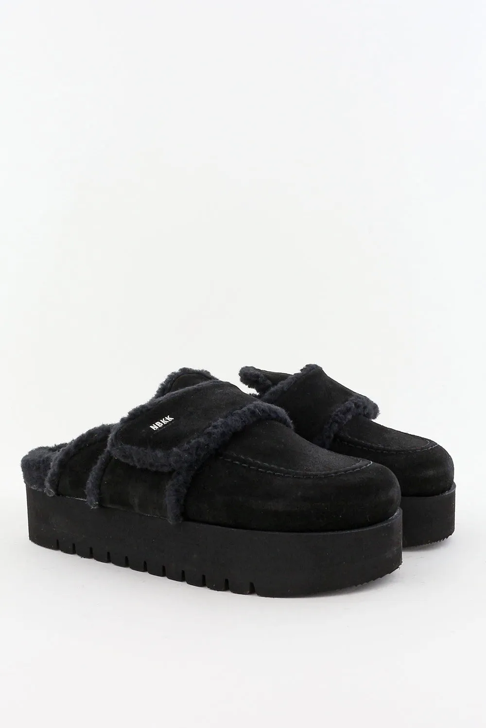 Nubikk loafers Teddy Chunky Fur (L) 21076300 black raven suede