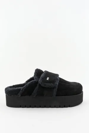 Nubikk loafers Teddy Chunky Fur (L) 21076300 black raven suede