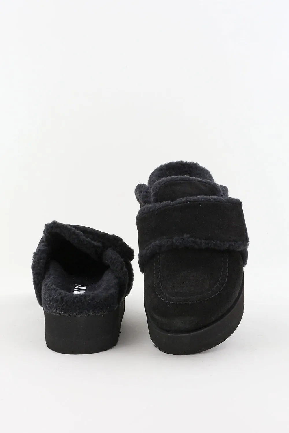 Nubikk loafers Teddy Chunky Fur (L) 21076300 black raven suede