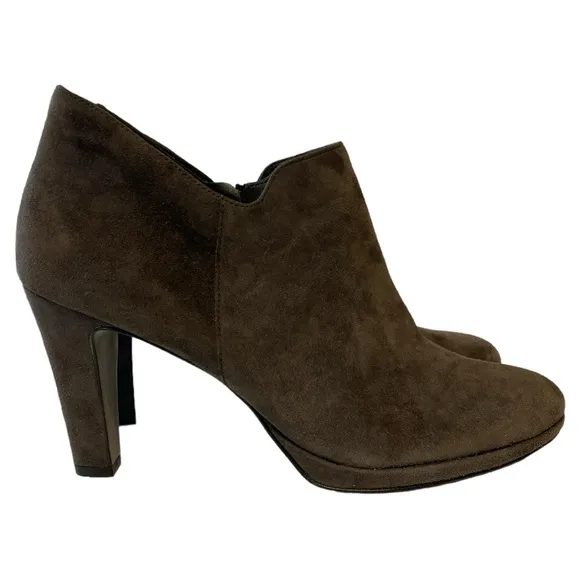 Paul Green Jazzy Heeled Ankle Booties Dark Gray/Taupe Suede Size 7.5