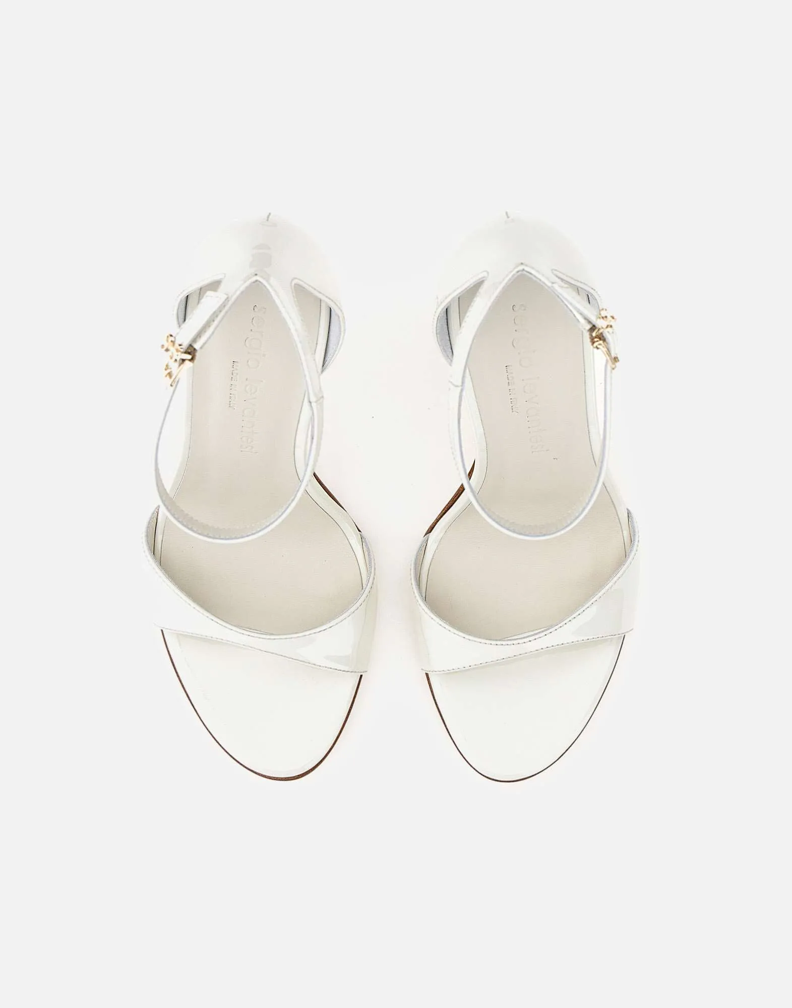 Sergio Levantesi Rave5 White Patent Leather Sandals