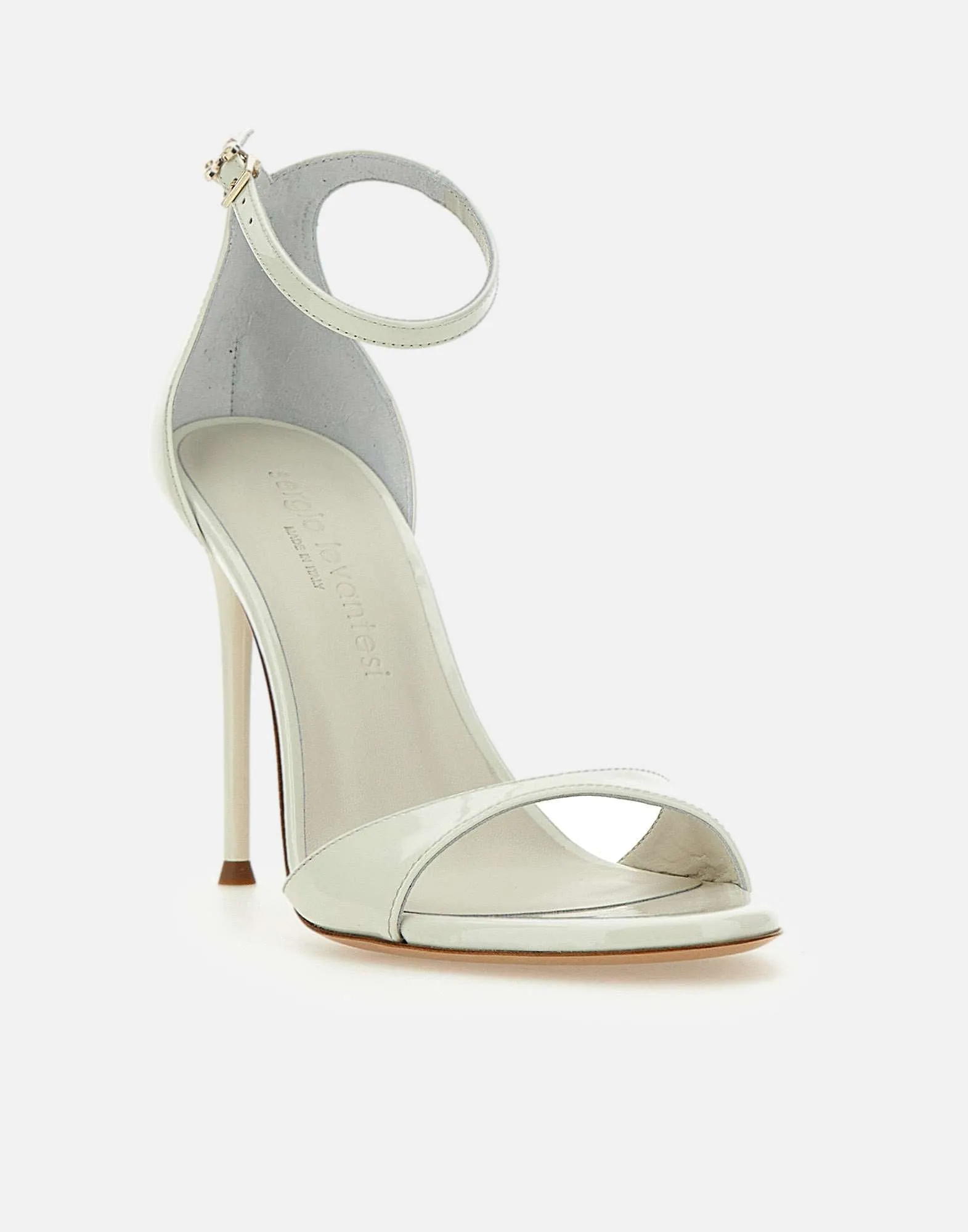 Sergio Levantesi Rave5 White Patent Leather Sandals