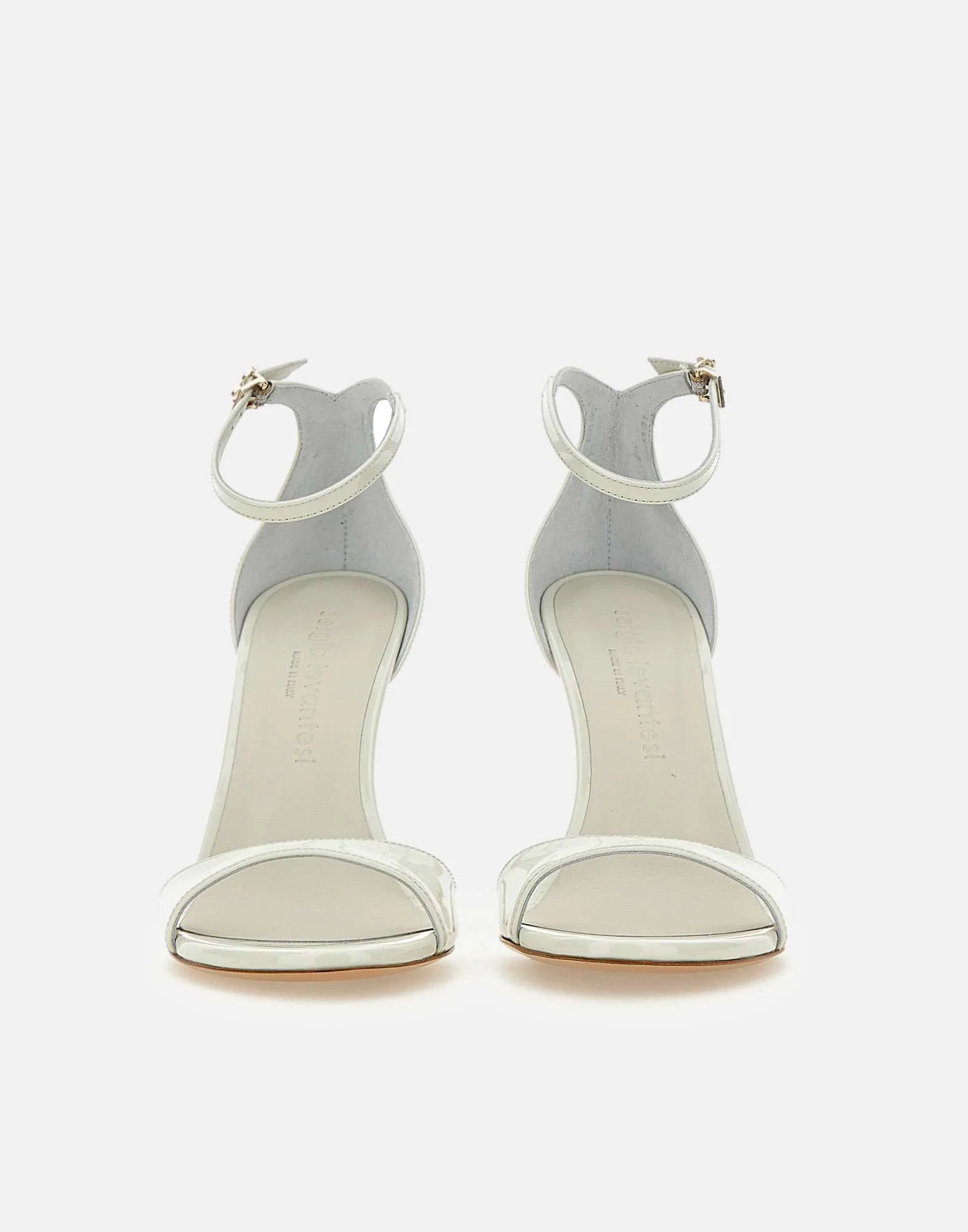Sergio Levantesi Rave5 White Patent Leather Sandals