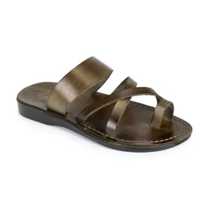 The Good Shepherd - Leather Toe Loop Sandal | Olive