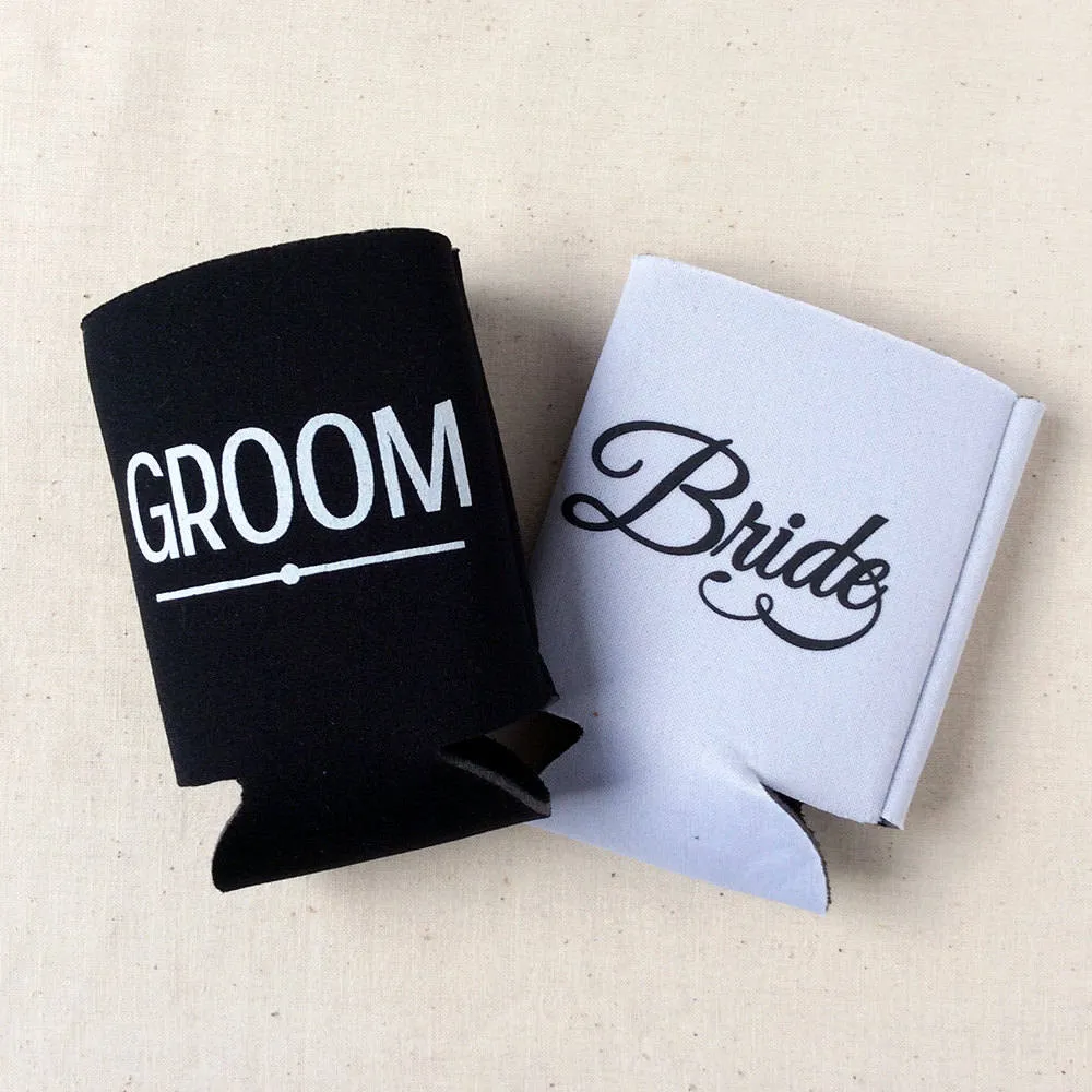 Wedding Can Cooler #251R - Custom Pet Illustration